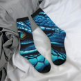 thumbnail image 5 of Hirioo Blue Viper Snake Closeup Face Pattern Adult Middle Tube Socks Breathable Sock Non-Pilling,Contrasting Color Design, 5 of 6