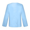thumbnail image 5 of IROINNID On Sale Long Sleeve Pullover Shirt for Women Cotton Shirts for Women Comfortable Solid Color Tops d Loose Cotton And Linen Loose Shirt Blouse Round Neck Tops,Light Blue, 5 of 7