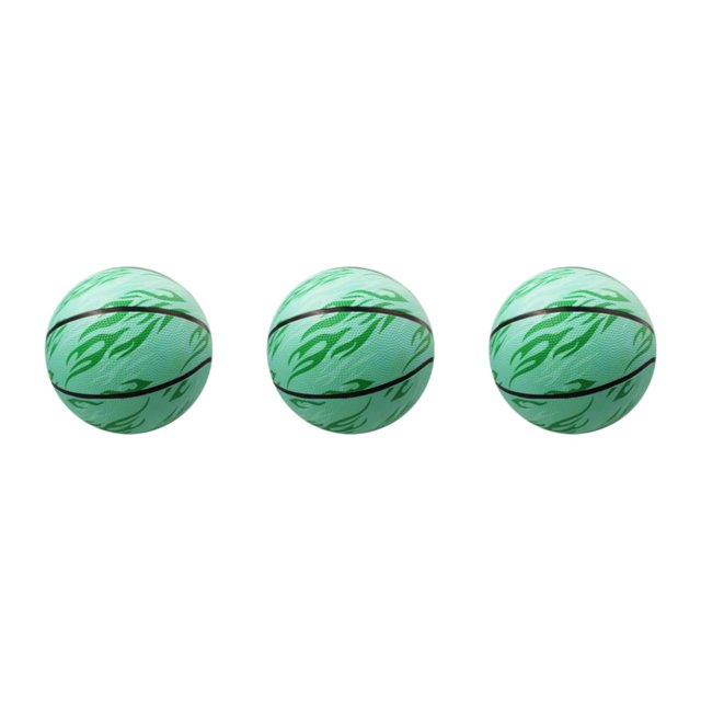 relayinert PU Blast-proof Basketball With Fine Stitching Wide Application Elastic Round Training Basketball Green- size 7 3Set
