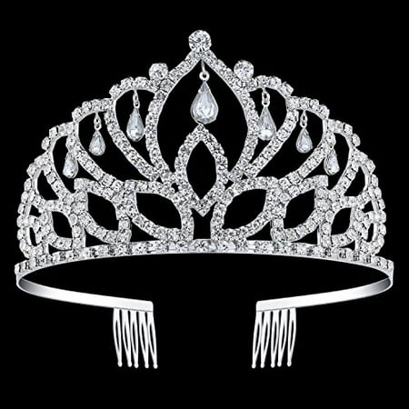 

BABEYOND Crystal Queen Tiara Crown Rhinestones Pageant Quinceanera Crown Prom Princess Tiara Crown Bridal Wedding Crown Tiara Headband