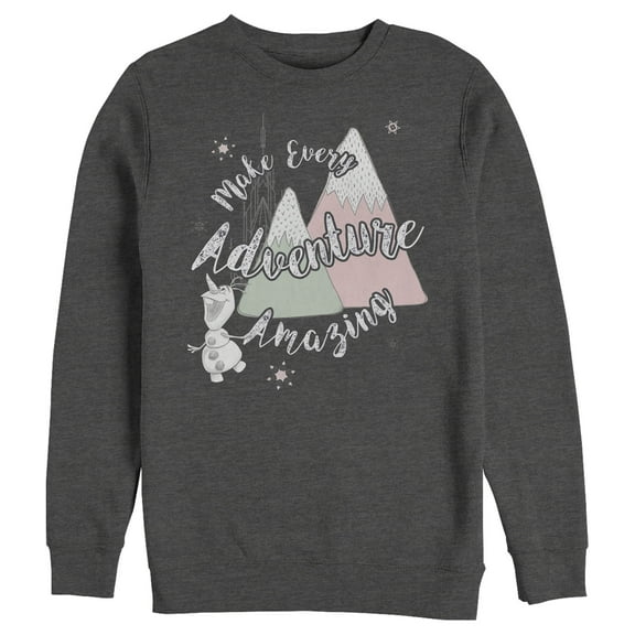 Men's Frozen Olaf Mountain Adventure Sweatshirt Charcoal Heather Small