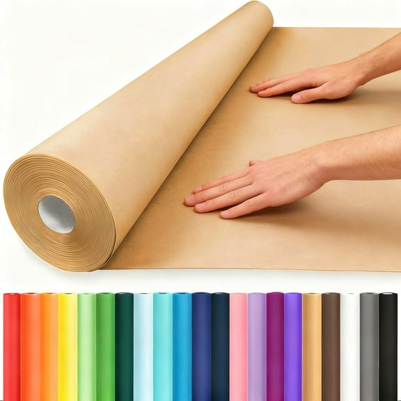 Brown Wrapping Paper Roll, Kraft Paper for Bulletin Board Gift Art Bouquet Poster Shipping Moving Supplies