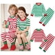 thumbnail image 2 of Conjunto de pijamas de rayas de Color de contraste de Navidad para niñas y niños, trajes de 2 piezas, ropa de casa para niños, traje suelto suave, ropa de dormir informal, 2 of 4