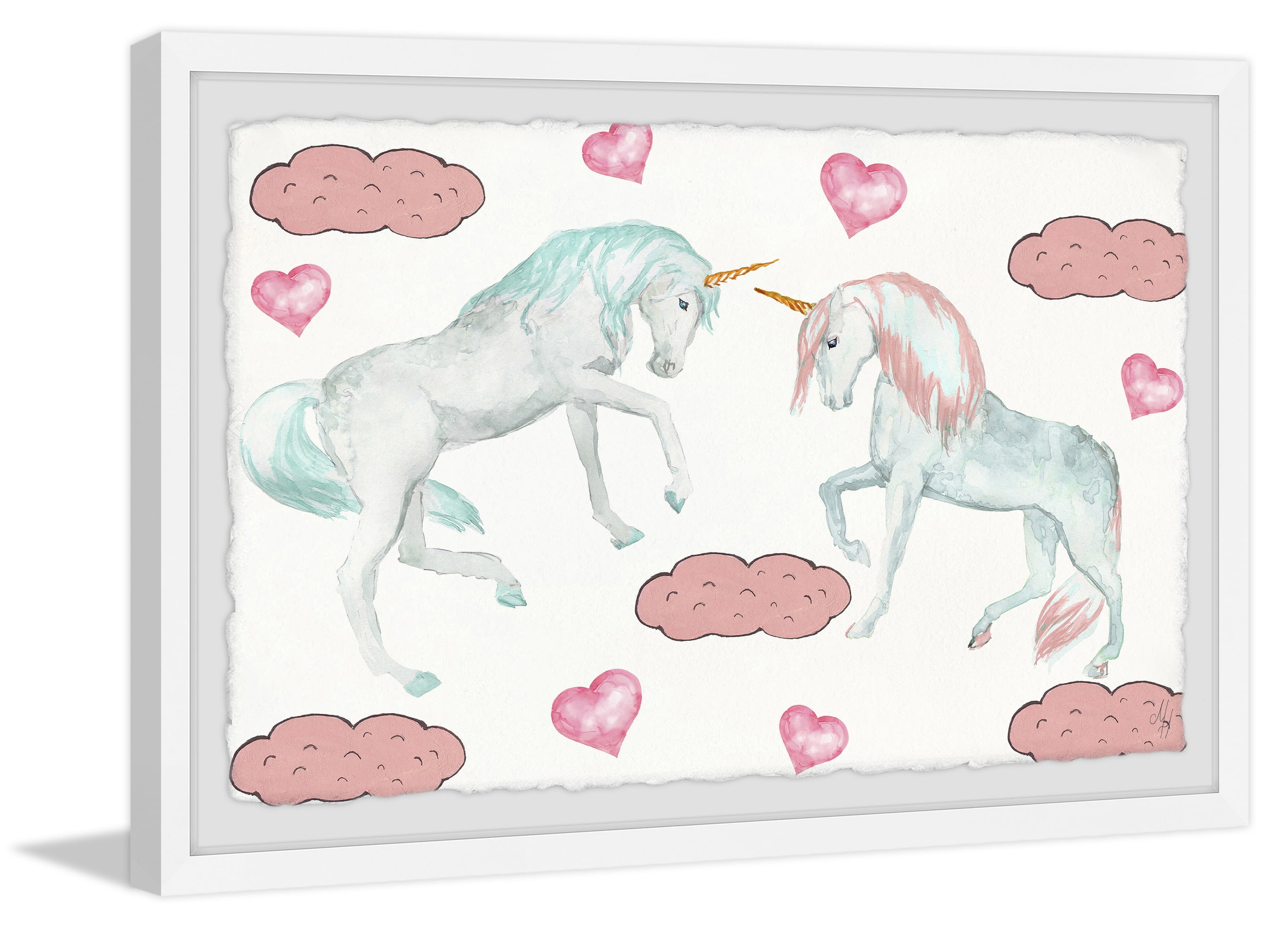Marmont Hill Cute Unicorns Framed Wall Art