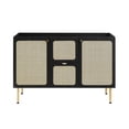 thumbnail image 3 of Modway Chaucer 48" Wood & Rattan Bathroom Vanity Cabinet in Black, 3 of 11