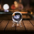 thumbnail image 1 of Galaxy Ornament 236 Inch Glass Sphere with Metal Holder Inner Carved Desktop for Home Bedroom Decorative, 1 of 3