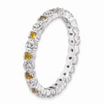 thumbnail image 3 of Sterling Silver Stackable Expressions Citrine & Diamond Ring - Size 5, 3 of 3