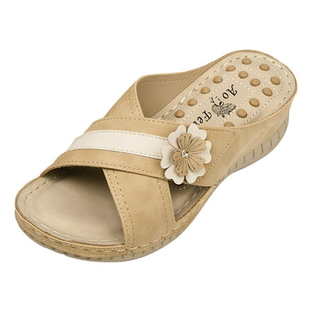 

EHQJNJ Women Slippers for Home Sock Slippers Summer Vacation Rome Massage Comfortable Light Large Size Sandals