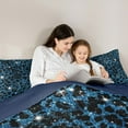 thumbnail image 5 of Feelyou Blue Cheetah Print Bedding Comforter Set, Glitter Sequin Diamond Twin Comforter Sets, Teens Adult Kid Reversible Bedding Set, Super Cozy Room Decor, 2 Pieces, 5 of 8