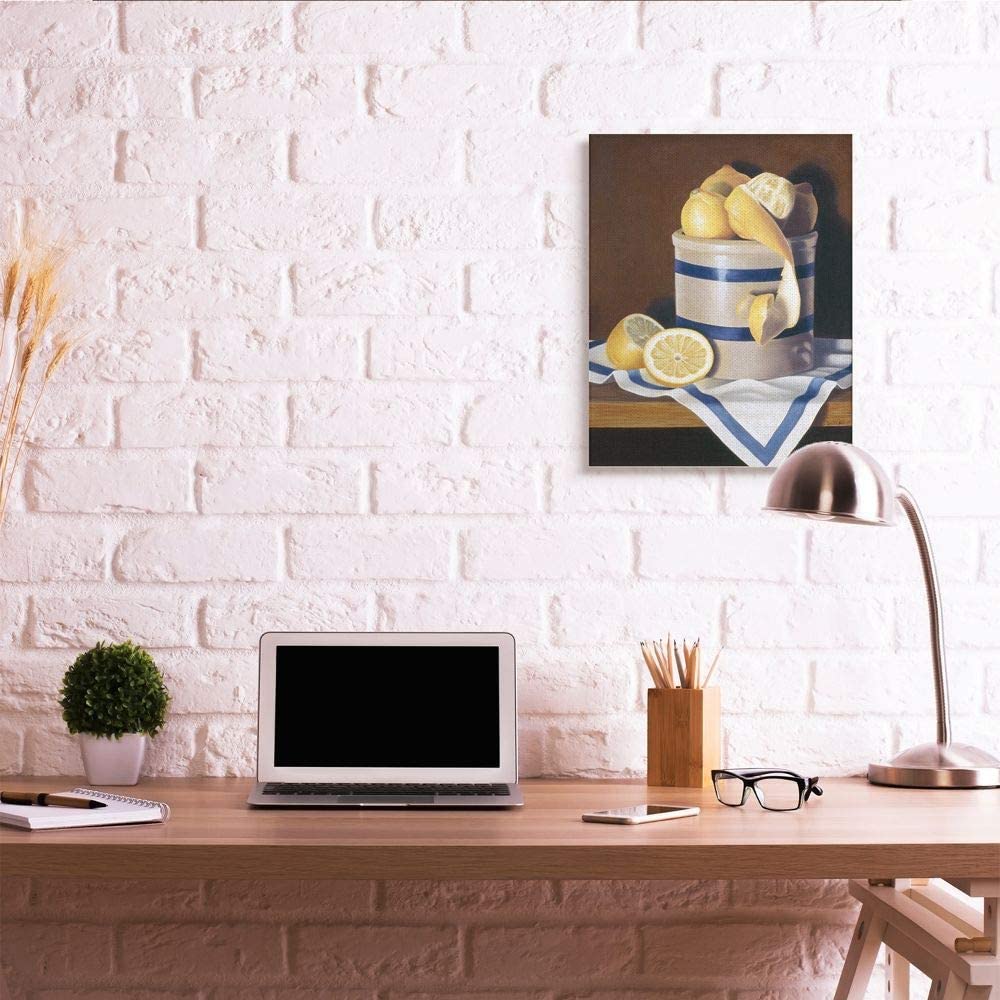 Stupell Industries Realistic Country Lemon Peel Jar Still-Life Painting Gallery-Wrapped Canvas Print Wall Art, 24x30, by Cecile Baird