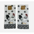 thumbnail image 3 of Serafina Home Fun Novelty Rooster Kitchen Dish Towels And Potholder/Ovenmitt: Modern Farmhouse Roosters with Country Black White Gingham, 3 of 4