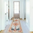 thumbnail image 6 of Findosom 2'x6' Vintage Boho Runner Rug Washable Non-slip Area Rug,Hallway Indoor Farmhouse Bedroom Kitchen Living Room Non Shedding Runner, Contemporary Low Plie Floor Carpet Doormat,Orange, 6 of 10