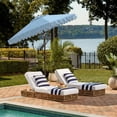 thumbnail image 2 of Safavieh Outdoor Valance 11ft Crank Patio Umbrella, Baby Blue/White, 2 of 7