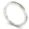 thumbnail image 2 of 0.16 ctw Wedding Band for Women - 18K White Gold Simulated Champagne Diamond Stackable Eternity Ring, 2 of 6