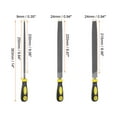 thumbnail image 2 of Uxcell 3pcs Metal File Set 10" High Carbon Steel Medium Cut Half Round Flat Round Hand Rasp Files with Plastic Handle, 2 of 6