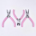 thumbnail image 3 of 3Pcs Pliers Set Pink Handle Carbon Steel Round Nose Pliers Shear Pliers Side Cutting Pliers DIY Jewelry Making Tools, 3 of 4