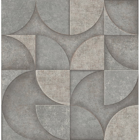 Advantage Addison Grey Retro Geo Wallpaper