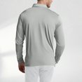 thumbnail image 4 of WTOBBY Men's Classic Golf Shirt with Ice Silk Fabric, Breathable Long Sleeve, Performance Collar, Lightweight Design, and Quick Dry for Summer Casual Wear UPF Protection ,Light Gray L, 4 of 5