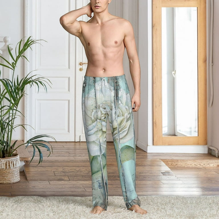 Vsdgher Vintage Rose1 Print Mens Pajama Pants Sleep Lounge Pants PJ Bottoms With elastic waistb and Pockets Walmart
