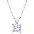 thumbnail image 4 of 0.5 ct Brilliant Princess Cut Solitaire Natural Sky Blue Topaz 14k White Gold Pendant with 16" Chain, 4 of 4