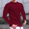 thumbnail image 2 of Mens Plain Crewneck Sweatshirt Stand Solid Color Small Square Jacquard Plaid Pullover Daily Athletic Retro Sweatshirts, 2 of 6