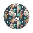 thumbnail image 4 of Spare Tire Cover, Labrador Retriever Dog Green Pink Wheel Cover Tire Covers For Trailers Car Truck Camper Universal Tire Covering Fits Diameter14"-17", 4 of 4