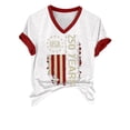 thumbnail image 7 of Women's Oversized V Neck T-Shirt 1776-2026 Usa 250th Anniversary Patriotic American Flag July 4Th Graphic Tee, 7 of 7