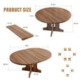 thumbnail image 3 of Virans 59" Extendable Round Dining Table for 4-8 , Modern Kitchen Oval Dining Table, Space Saving, Wooden Tabletop & Base, Walnut, 3 of 8