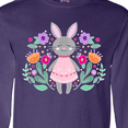 thumbnail image 4 of Inktastic Easter Scandinavian Bunny with Flowers Long Sleeve T-Shirt, 4 of 5