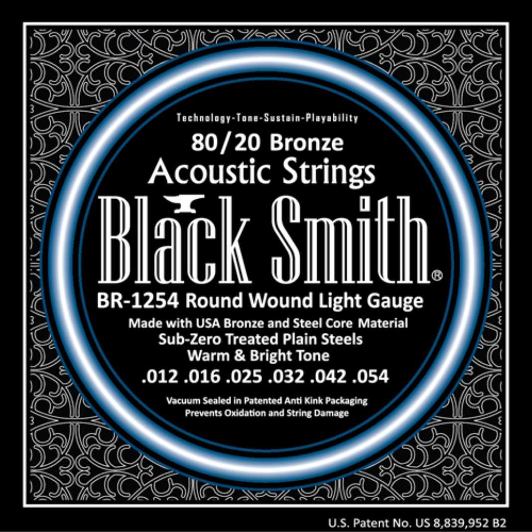 Blacksmith 6 String 80/20 Bronze Acoustic Guitar Strings Light 1254