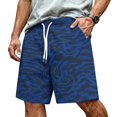 thumbnail image 2 of Satingcolo Mens Mesh Camo Graphic Shorts Vintage Designer Workout Shorts Casual Cool Streetwear Waist Pants Dark Blue M, 2 of 6
