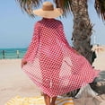 thumbnail image 5 of ClodeEU Women's Plaid Print Printed Bikini 3 Piece Set ,Bathing Swimsuit with Cover Ups Kimono Watermelon Red,Womens Plus XL, 5 of 6