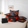thumbnail image 6 of Castle Fairy Female Men Adults Chic Floral Red Spider Lily Bedding Comforter Set 7pcs,Exotic Style Queen Bedding Sets Super Cozy,Japanese Style Queen Sheet Sets,Super Cozy Room Decor,Reversible, 6 of 8