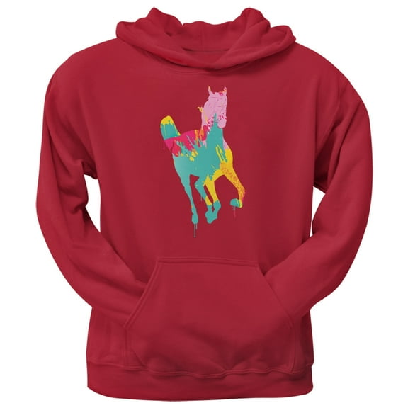Splatter Horse Red Adult Pullover Hoodie
