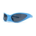 thumbnail image 2 of Super Unique Trendy 90s Sport Style Wrap Around Plastic Sunglasses Blue Black, 2 of 4