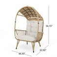 thumbnail image 4 of Primo Outdoor Wicker Standing Basket Chair with Cushion, Light Brown and Beige, 4 of 10