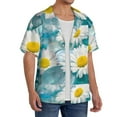 thumbnail image 4 of Haiem Daisy Flowers Men's Casual Shirts Short Sleeve Button Down Shirts Fashion Textured Summer Beach Shirt-4X-Large, 4 of 7