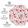 thumbnail image 3 of Honeii Rose Flowers print Leather Coaster Set of 4, ideal for safeguarding your furniture from drinks spills and effortless cleanup-Octagon, 3 of 6