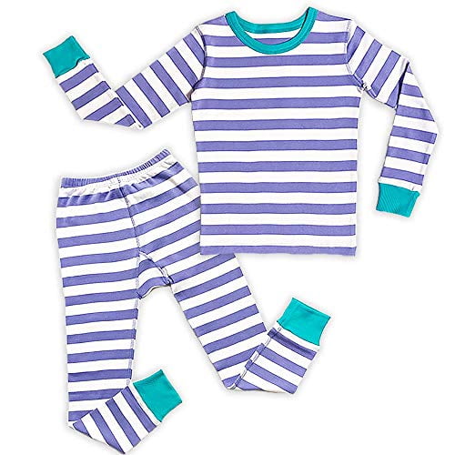 Boys and Girls Pajamas 100 Organic Cotton Fair Trade Certified Footless PJs for Toddlers and Kids Peri Stripe 10