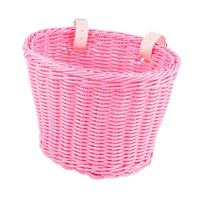 Cesta de bicicleta para niños, decoración delantera, cesta de manillar, accesorios de bicicleta, Rosa