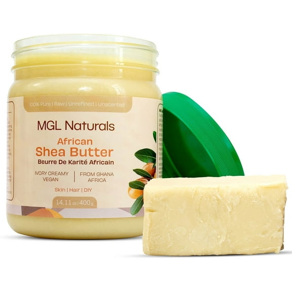 MGL Naturals Raw African Shea Butter, Unrefined, Creamy Body Butter, DIY  1 lb