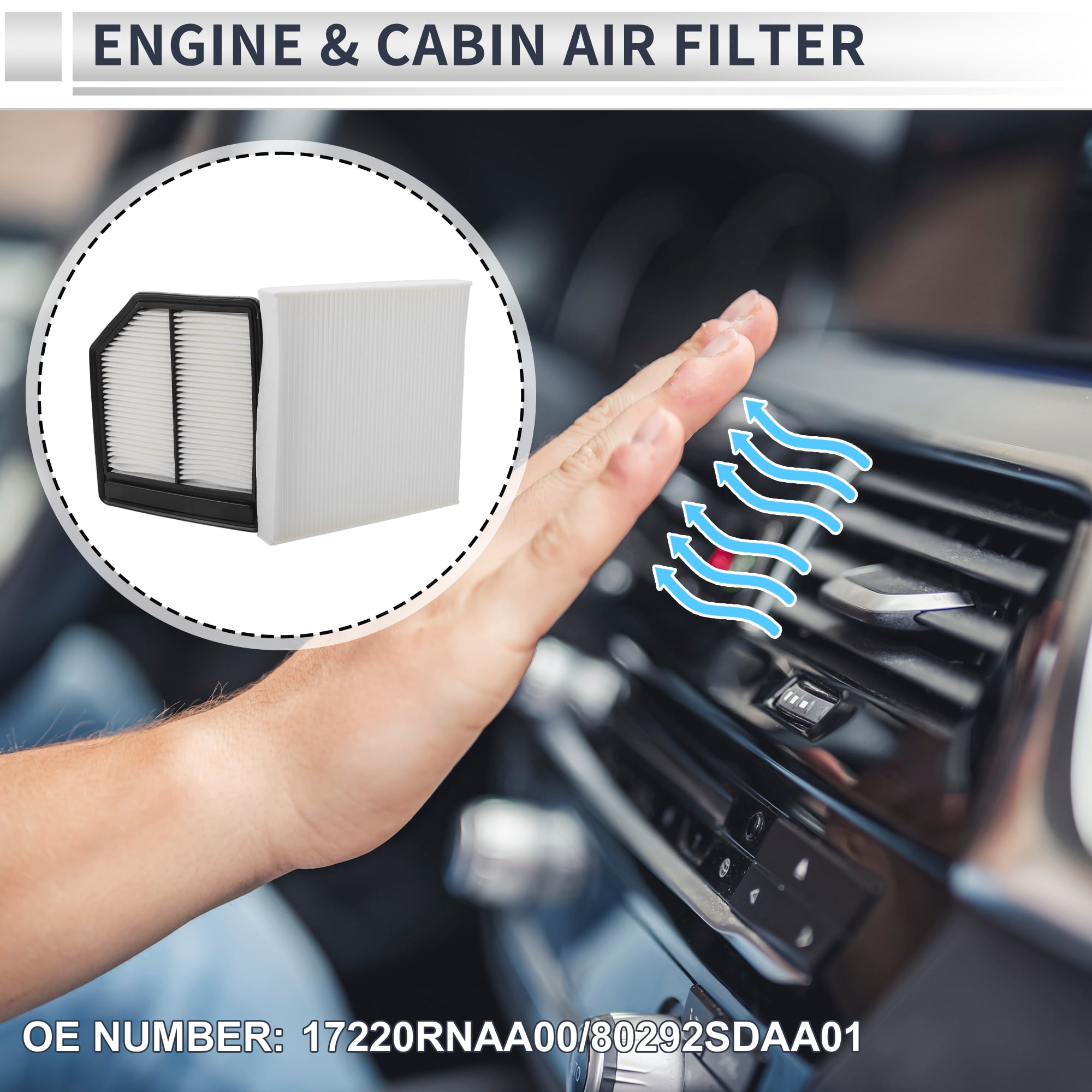 Unique Bargains Engine Cabin Air Filter Combo Set for Honda Civic 1.8L 2006-2011