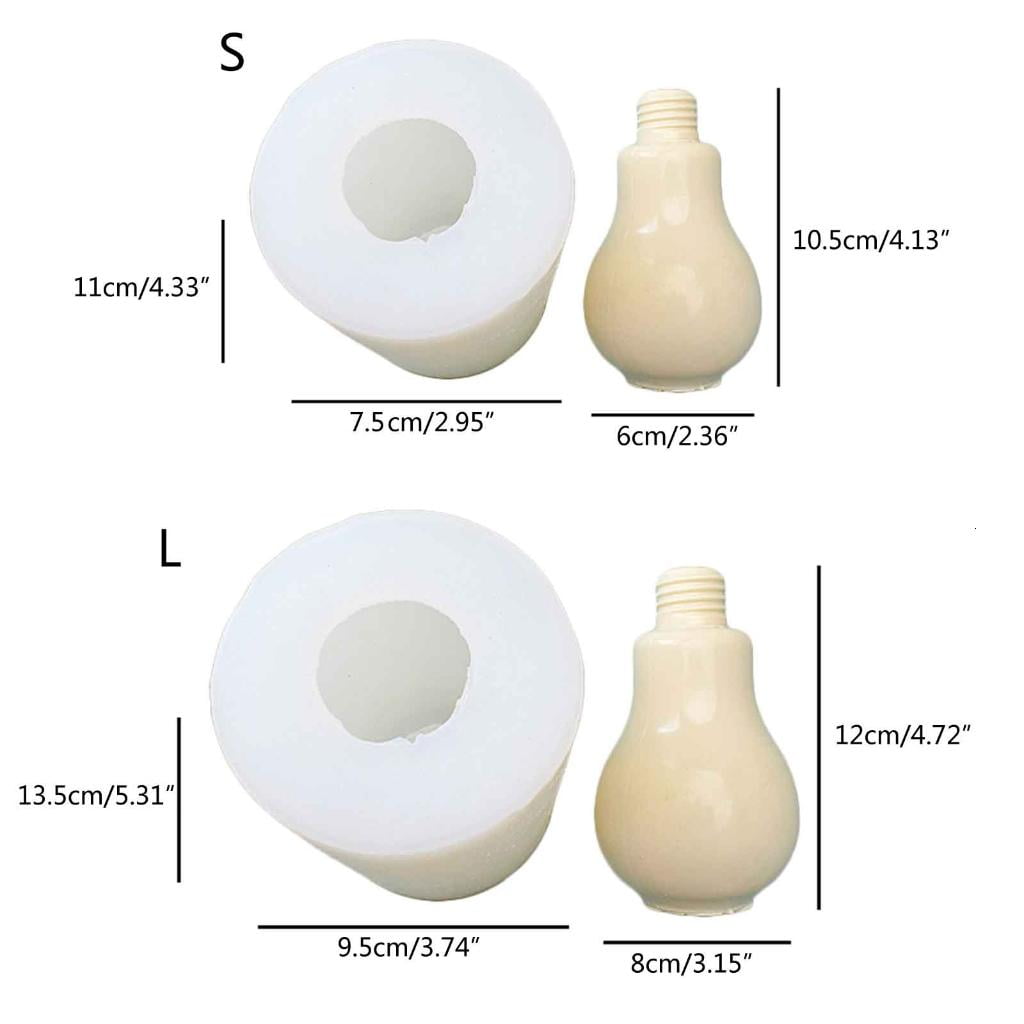 Bulb-shape Silicone Mold Candle Mold Non-stick Easy to De-mold for Making Candle