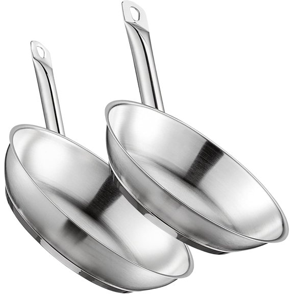 Stainless Steel Induction Cookware, Frying Pan Set, 8" And 9 1/2" Skillet Sets For Cooking (2-Piece)