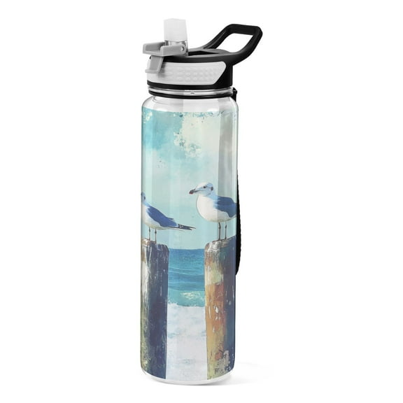 BZSMCE Sport Bottle Seaside Serenity Outdoor sports Water Bottle Size: 10.4x3in