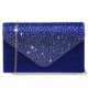 thumbnail image 1 of Bolso de noche Dasein, bolso de mano satinado con strass, azul marino, 1 of 1
