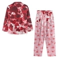 thumbnail image 2 of Renewold Red Hearts Pajamas Button Down Shirt Pants Matching Set Size 4XL Butterfly Graphic Indoor Daily Wear Vacation Party Birthday Gifts for Women 2 Packs Valentine's Day Pj Nightwear, 2 of 6