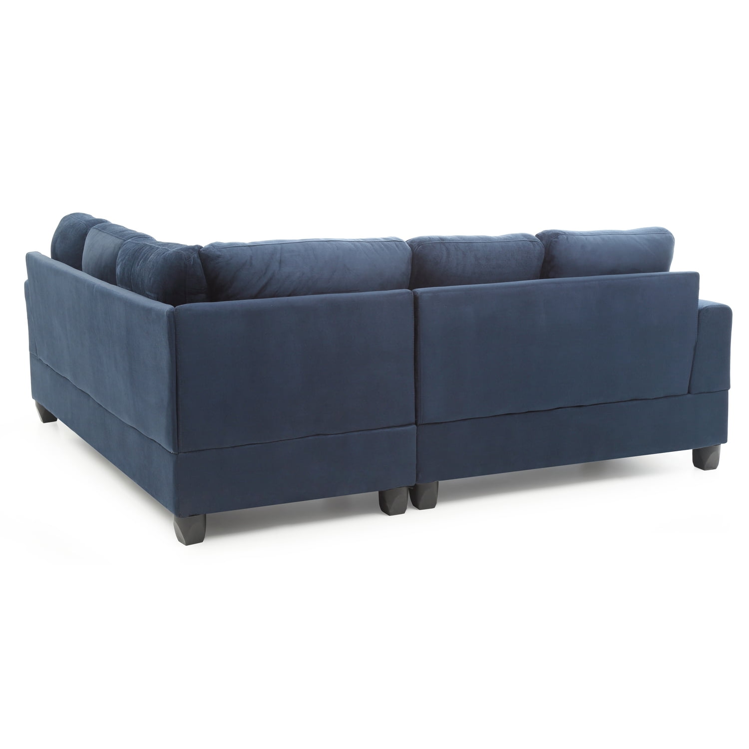 Glory Furniture Sandridge Microsuede Sectional in Navy Blue