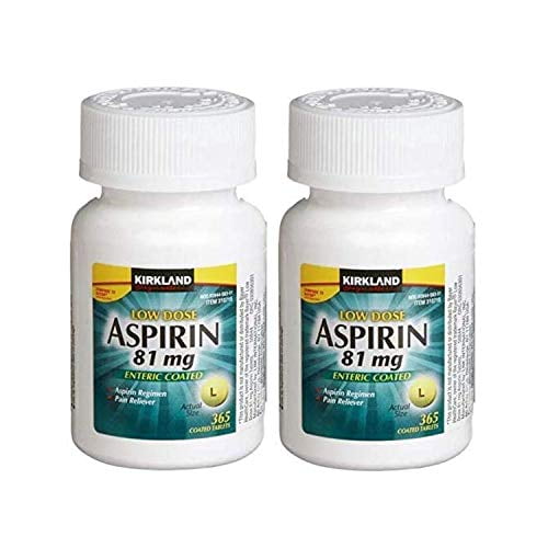 Low Dose Aspirin, 1 Bottle 365Count Enteric Coated Tablets 81 mg