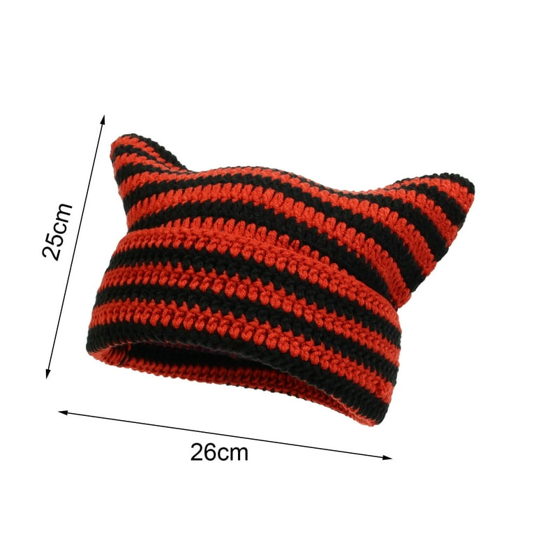 UDIYO Crochet Hats for Women Handmade Knit Cat Ear Beanie Hat